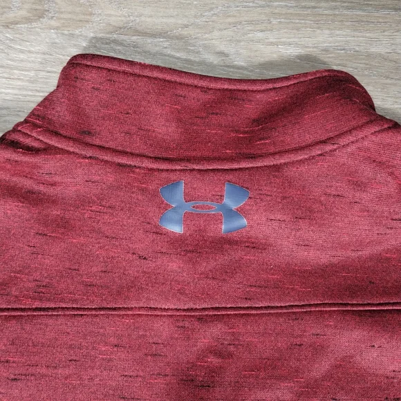 Under Armour Red Quarter-Zip Pullover Men XL Relaxed Casual Fall Winter Fashion - Picture 5 of 6
